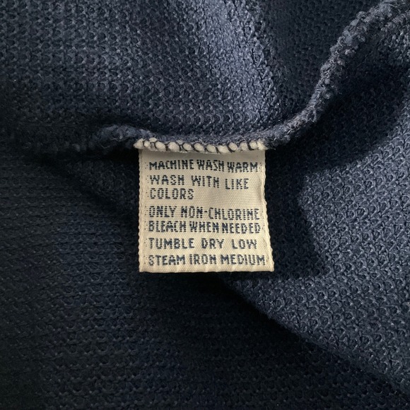 Polo Ralph Lauren Shirt Mens Sz XXL Navy Blue Textured Cotton Blend Long Sleeve - Picture 4 of 8